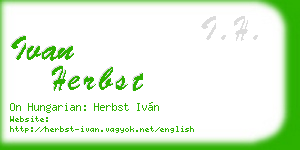 ivan herbst business card